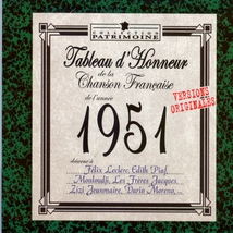 TABLEAU D'HONNEUR DE LA CHANSON FRANCAISE 1951
