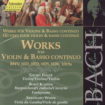 SONATE VIOLON CLAVIER BWV 1021,1023,1025,1026,1019A