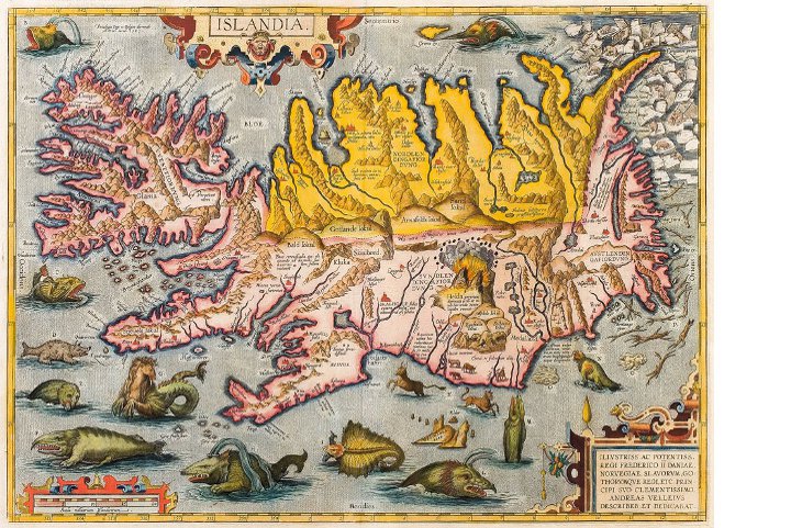 Abraham Ortelius - Islandia - carte de l'île vers 1590