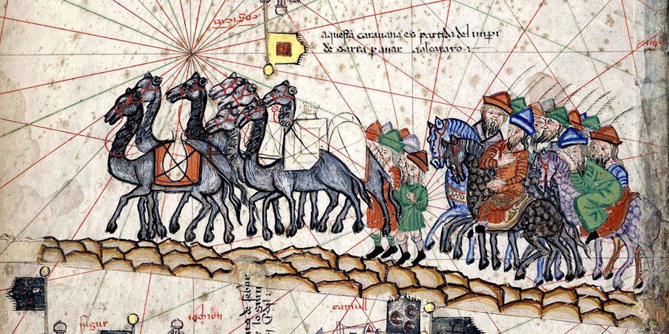 Caravane de Marco Polo - carte de Cresques Abraham, 1375