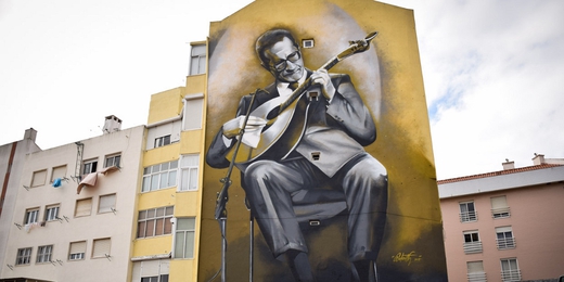 Carlos Paredes par le street artiste Odeith, Lisbonne 2015