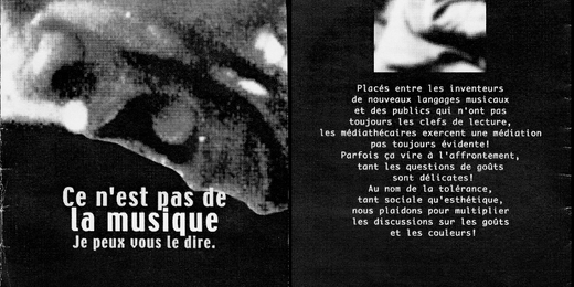 Cecil Taylor - "Ce n'est pas de la musique" - brochure La Médiathèque (c) 2000