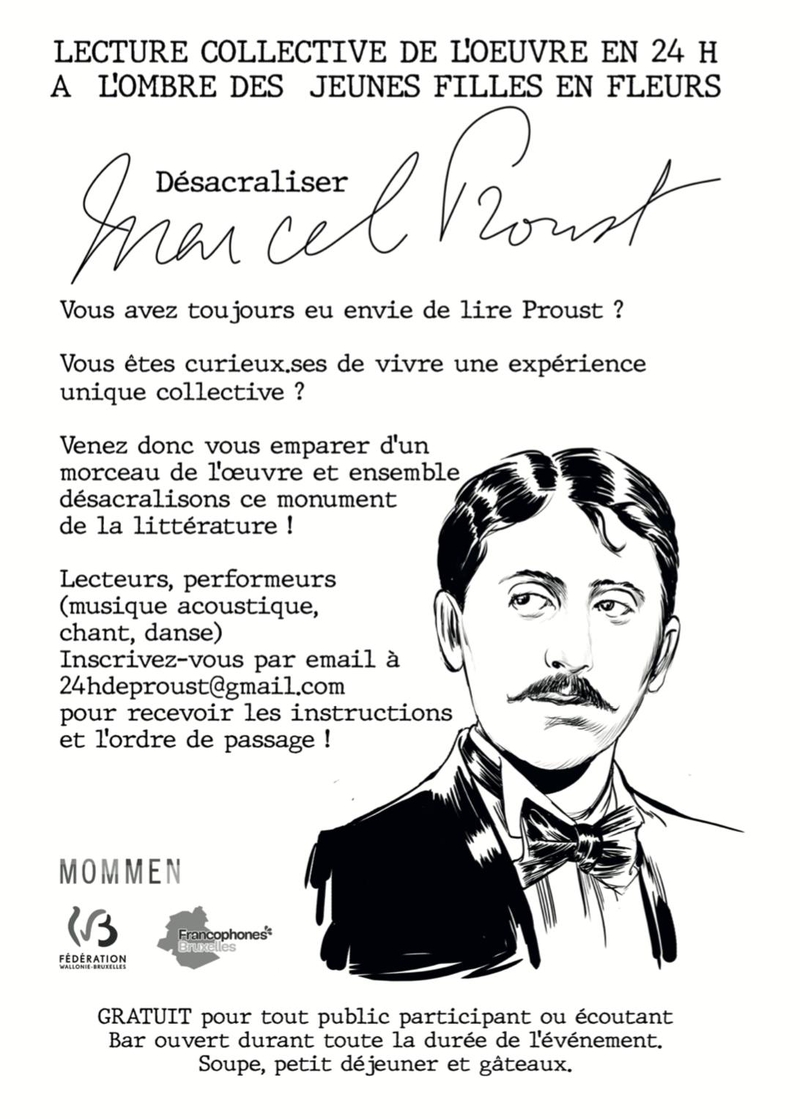 "Désacraliser Proust" - Ateliers Mommen - flyer explications