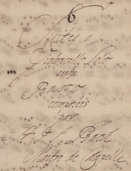 Page de titre du manuscrit d&#x27;Anna Magdalena Bach