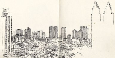 Vue de Jakarta par le dessinateur Yanoeya (c)