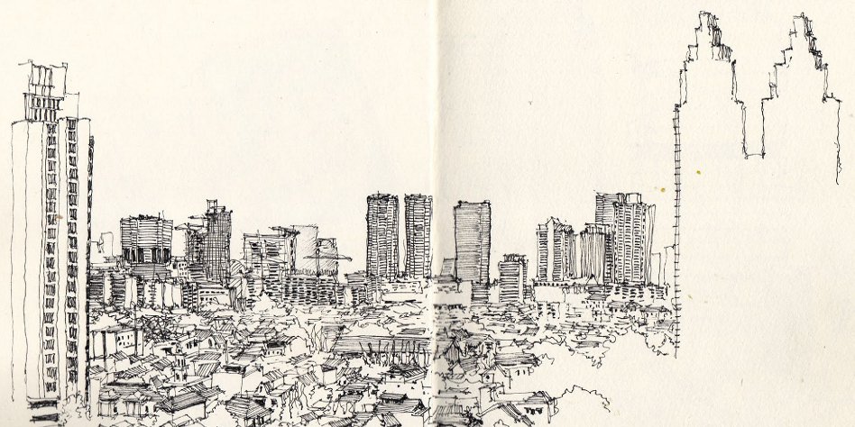 Vue de Jakarta par le dessinateur Yanoeya (c)