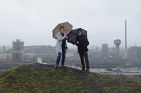 Micheline Dufert et Francis Pourcel sur le terril de St Théodore Est