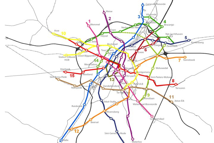 carte des routes prioritaires du "RER-vélo" pour 2015 - (c) Gracq