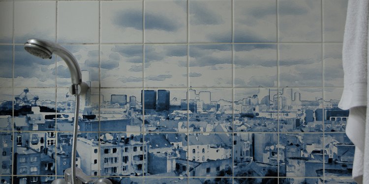 Sous la douche, le ciel - (c) Effi & Amir - CVB / La chose à trois jambes