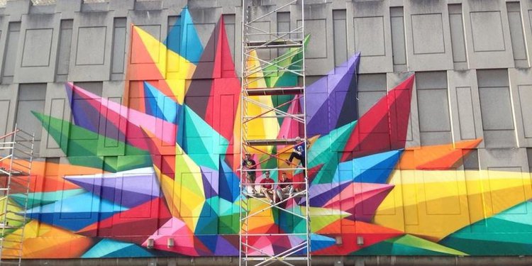 fresque au grand musée de Liège - Okuda / Spray Can Arts - photo (c) Miles Signs